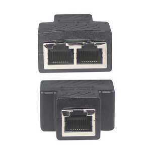 Adaptateur répartiteur réseau RJ45, RJ45 femelle à 2 ports femelles CAT 5/CAT 6 LAN Ethernet Socket Splitter Connector Adapter - Product Image 1