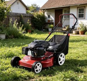 Gas Lawn <b>Mower</b> 190CC 4-Stroke <b>Self</b> <b>Propelled</b> With Grass Box Height Adjustable Handle Red - Product Image 6