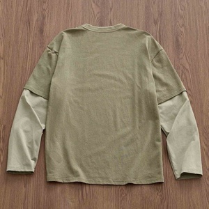 Streetwear Rétro Patchwork Waffle Manches Longues Délavé Effet Vieilli Oversize Écologique Homme Lettres Numériques Polyester/Coton - Product Image 6