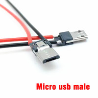 Micro USB Tipo-C 2Pin Horizontal / Vertical 2P Placa enchufable macho soldada simple Conector de carga rápida de 2P