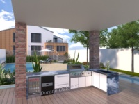 Cocina Exterior Impermeable para Patios sin Cubierta, Estación de Cocina para Todo Clima Diseñada para Resistir Lluvia, Nieve y Exposición Solar Directa