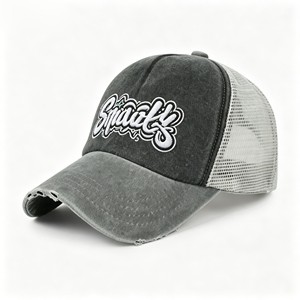 Wholesale Custom 3D Embroidered Multi-Color Block Mesh Back Adjustable Snapback Sports Summer Unisex Trucker <b>Hat</b> - Product Image 2