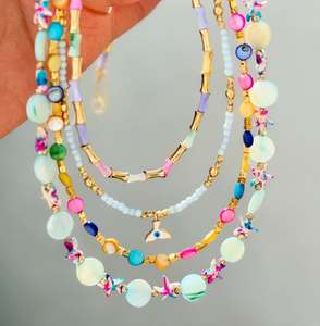 Collana di fascino estivo Boho madreperla conchiglia di perle perline di perline in acciaio inossidabile Charm Choker Design i tuoi gioielli personalizzati - Product Image 4