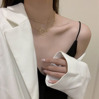 Kalung Rantai Kuba Emas Vintage Baru Berlapis Baja Anti Karat dengan Liontin Koin Kupu-kupu dan Rumbai Mutiara untuk Wanita
