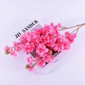 Fleurs artificielles de cerisier simulées à longues branches, décoration de mariage, ornements de salon, plantes hydratantes, vente en gros - Product Image 1
