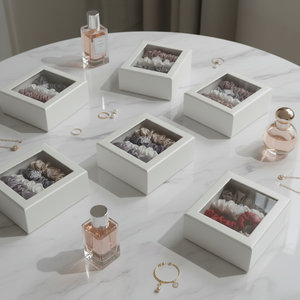 Set Aksesoris Rambut Wanita 100% Sutra, Scrunchie Bunga Elastis Pink Mulberry Ukuran Besar yang Dapat Disesuaikan, Ikat Rambut Cetak Vintage - Product Image 2