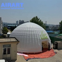 Tente gonflable géante de taille 12m de haut, tente dôme blanche gonflable pour ornements de fête