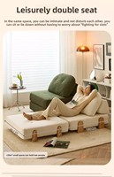Canapé modulaire extensible en bois et tissu, style minimaliste moderne, avec module lit et chaise longue trois places pour petits espaces de vie