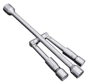 Chiave per presa multifunzione con chiave a quattro vie pieghevole a quattro vie da 14 pollici 17-19-21-23mm - Product Image 5