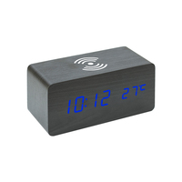 Nouveau Cube Led Rapidement Sans Fil Chargement En Bois Creative Gifting Horloge Avec Thermomètre