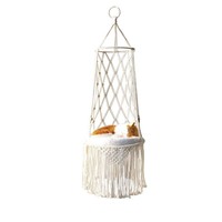 Hamac pour chat en coton respirant, tissé à la main, pour toutes les saisons, style bohème, panier suspendu, lit pour chat