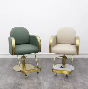 Fauteuil de Barbier Moderne, Chaise de Coiffure Rembourrée avec Base Métallique pour Salon de Beauté - Product Image 6