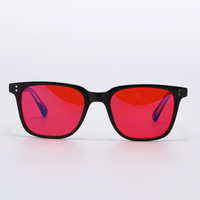 Lunettes de vue tendance en gros d'usine, légères, avec filtre anti-lumière bleue à 99 %, design riveté, verres carrés rouge-orange