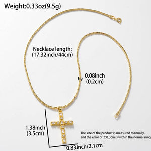 Collar con Colgante de Cruz de Cobre de Lujo Simple en Cuatro Colores, Venta al por Mayor - Product Image 6