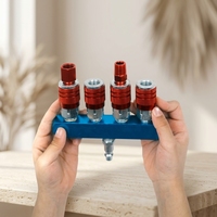 Outils pneumatiques, système de déviation pneumatique à quatre voies, système d'échappement, 4 tuyaux de distribution d'air, ensemble de tuyaux de gaz à connexion rapide américaine