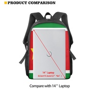 Sac à dos en toile de polyester imprimé numériquement avec drapeau régional de la Guadeloupe, 15 pouces, fermeture éclair, poche intérieure, pour étudiant, usage quotidien, extérieur