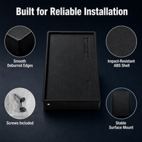 Cache-prise extérieur simple, résistant aux intempéries, noir, avec plaque rabattable en polycarbonate, conforme NEMA 3R, pour applications électriques extérieures