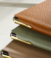 Carnet de notes A5 avec logo personnalisé-Couverture en cuir PU avec boucle pour stylo, journal d'affaires en papier épais (OEM disponible)
