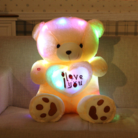Lampe de nuit LED 38 cm Ours en peluche lumineux/ Ours en peluche brillant mignon Jouets pour bébés