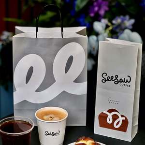 Sacs à pizza en papier kraft recyclable de haute qualité personnalisés, sacs à emporter pour aliments, impression offset écologique, logos, chaînes de cafés - Product Image 5