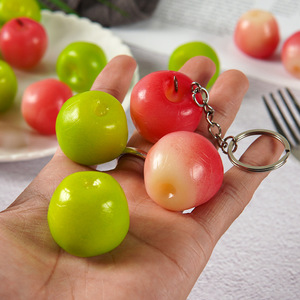 Miniature simulated apples, green apples, red apples, simulated fruit, <b>backpacks</b>, car keychains, pendants - Product Image 3
