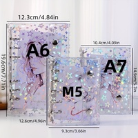 1 pièce Carnet de notes à paillettes en papier, format A6/A7, style classeur, bloc-notes de poche, cartes postales DIY, objet de collection portable