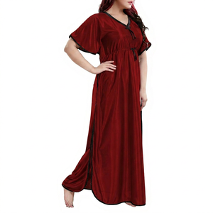 New Style Moroccan <b>Kaftan</b> Dress Batwing Wide Sleeve Neck Polyester Regular Fit Casual Evening Party Flared Floor Breathable - Product Image 1