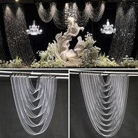 Rideau de perles acryliques en cristal pour mariage, rideau de plafond à ondes multicouches, décoration de fond de scène, rideau de plafond à ondes d'eau