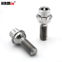 HRmin Pernos de Rueda para Automóvil de Titanio Grado 5 Ti-6Al-4V, Color Plata, 17mm Hex R14, M14x1.5x35mm