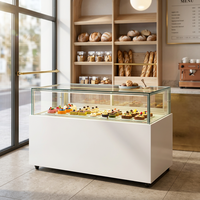 Vitrine Réfrigérée à Gâteaux Binghe, Simple Niveau, Vitrine en Verre, Refroidissement par Ventilation, Porte Coulissante pour Boulangerie et Pâtisserie
