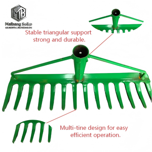 Râteau de jardin en acier au carbone, râteau à main agricole personnalisé OEM, outil de jardinage robuste <span class=keywords><strong>pour</strong></span> l'agriculture et le travail du sol - Product Image 6