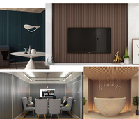 Melinco Design en bois 3d feuille murale cannelée intérieur Wpc fibre de bambou étanche ignifuge panneau mural Tv décoration murale