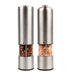 Juego de Molinillos de Pimienta Eléctricos de Cerámica con Cuerpo de Acero Inoxidable, Funciona con Batería, para Uso en la Cocina del Hogar, Molinillo de Pimienta y Sal Marina - Product Image 1