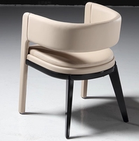 Chaise de salle à manger beige rembourrée de style moderne nouvellement conçue chaise de salle à manger nordique en bois massif