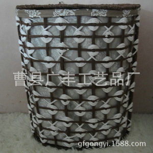 Cesta de Almacenamiento Redonda de Ratán, Color Marrón Claro, Ecológica, Organizador de Ropa, Tipo Vertical, Condado de Cao, Shandong - Product Image 1