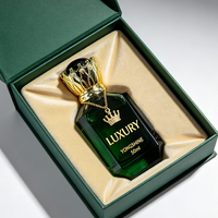 Flacon de parfum en verre vert polygonal le plus vendu, 30 ml, 50 ml, 100 ml, flacon de parfum vide avec emballage et couvercles