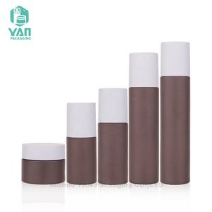 YAN Packaging Cilindro de lujo Special Rock Color 30ml-120ml 50g Glass Mist Spray Pump Botella Frascos Set Crema facial Loción facial - Product Image 6