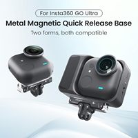 Supporto Magnetico a Sgancio Rapido AMagisn per Insta360 GO, Base in Lega di Alluminio Ultra con Filettatura 1/4", Doppia Artiglio Anti-Vibrazione e Anti-Graffio per Fotocamera
