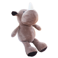 Personnage de dessin animé personnalisé en gros animaux de la forêt jouets en peluche rhinocéros lion girafe renard poupées pour enfants cadeau