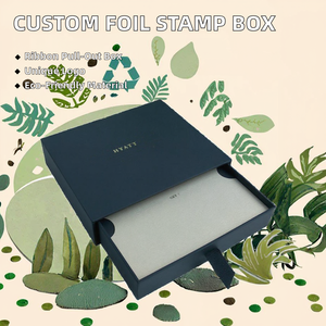 Boîte cadeau en carton recyclable avec logo personnalisé en estampe à chaud, ouverture coulissante, doublure en éponge, ruban et tiroir extractible - Product Image 2