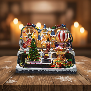 Carrousel <span class=keywords><strong>de</strong></span> village <span class=keywords><strong>de</strong></span> Noël animé avec lumières LED et <span class=keywords><strong>musique</strong></span> - Décoration <span class=keywords><strong>de</strong></span> Noël haut <span class=keywords><strong>de</strong></span> gamme en polyrésine - Cadeau - Product Image 4