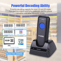 YHDAA portátil Mini inalámbrico Bluetooth 2D lector de código de barras Pocket Bar Qr Code Scanner con base de carga