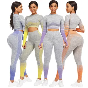 Conjunto de roupas femininas em várias cores, conjunto esportivo de sutiã de cintura alta, legging, sem costura, yoga