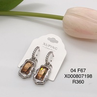 Boucles d'oreilles pendantes XUPING en cristal tendance pour femmes, motif géométrique cœur fleur coloré, vente en gros pour usage quotidien