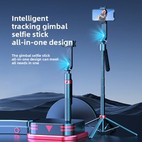 2025 Support de Téléphone Trépied Portatif avec Suivi Facial IA et Rotation à 360°, Perche Selfie en Alliage d'Aluminium de 1,8 Mètre, Accessoire de Studio Photo
