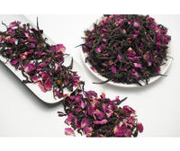 Pétales de rose naturels et thé noir de qualité supérieure, magnifique thé noir à la rose en vrac pour la vente au détail, les cadeaux et les mélanges