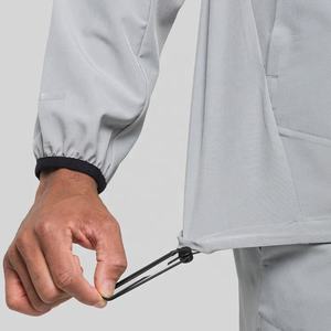 แจ็คเก็ตมีฮู้ดสำหรับผู้ชายเสื้อกันลมมีซิปสำหรับใส่วิ่งปีนเขากลางแจ้งทำจากโพลีเอสเตอร์100% ตามสั่ง - Product Image 5