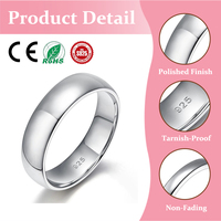 Bagues d'éternité unies en argent S925 plaqué or 18 carats avec logo personnalisé, bijoux fins en gros, 4 mm et 6 mm, pour hommes et femmes