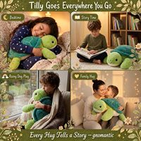 Peluche tortue lestée, coussin pour enfants |   Tissu en coton 22 pouces 4,5 lb