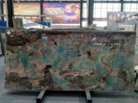 Dalles de granit amazonite polies en marbre vert Onyx Design mural de fond en marbre vert pour la décoration de villa